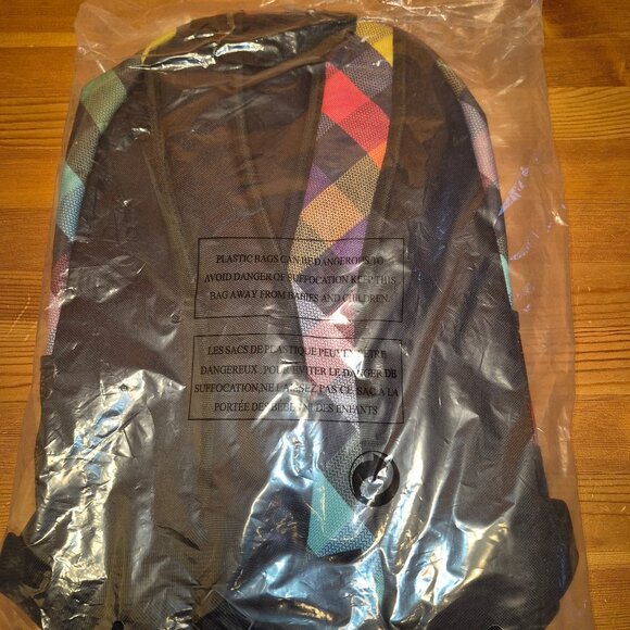 *Flash Sale half off lowerst price* backpack colorfull checkered rainbow school - Picture 6 of 11